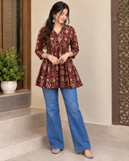 Lievva Aarvi Maroon 100% Cotton Kurti