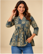 Lievva Aarvi Green 100% Cotton Kurti