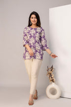 Lavender Floral Kurti