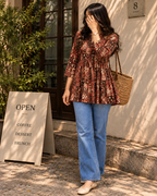 Lievva Aarvi Maroon 100% Cotton Kurti