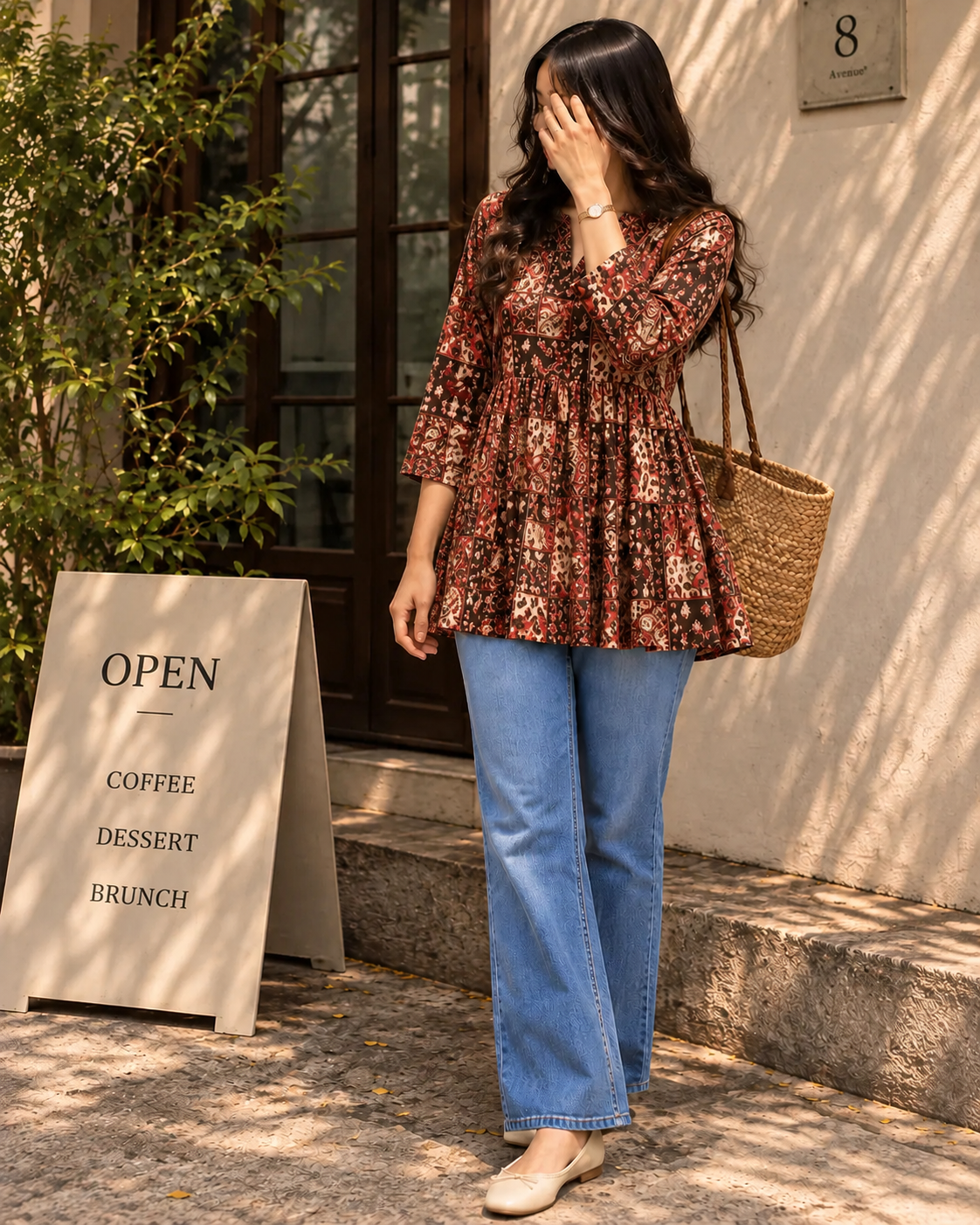 Lievva Aarvi Maroon 100% Cotton Kurti