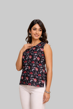 Black Floral Printed kurti