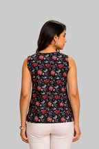 Black Floral Printed kurti