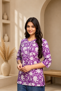 Purple Flor Kurti | Lievva-012
