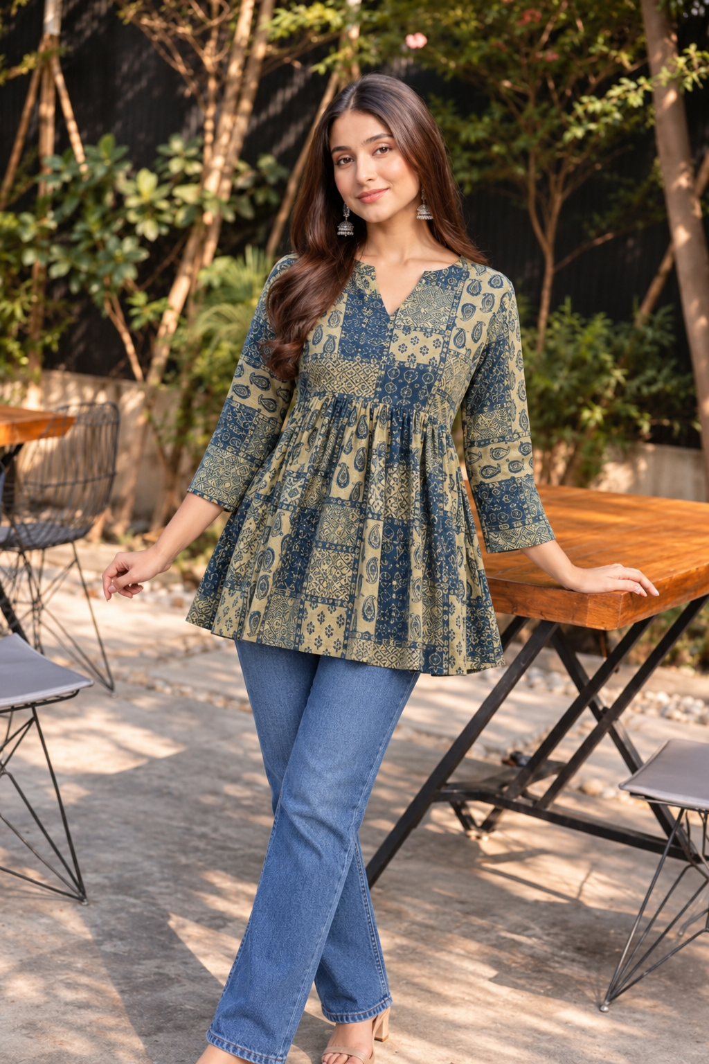 Lievva Aarvi Green 100% Cotton Kurti