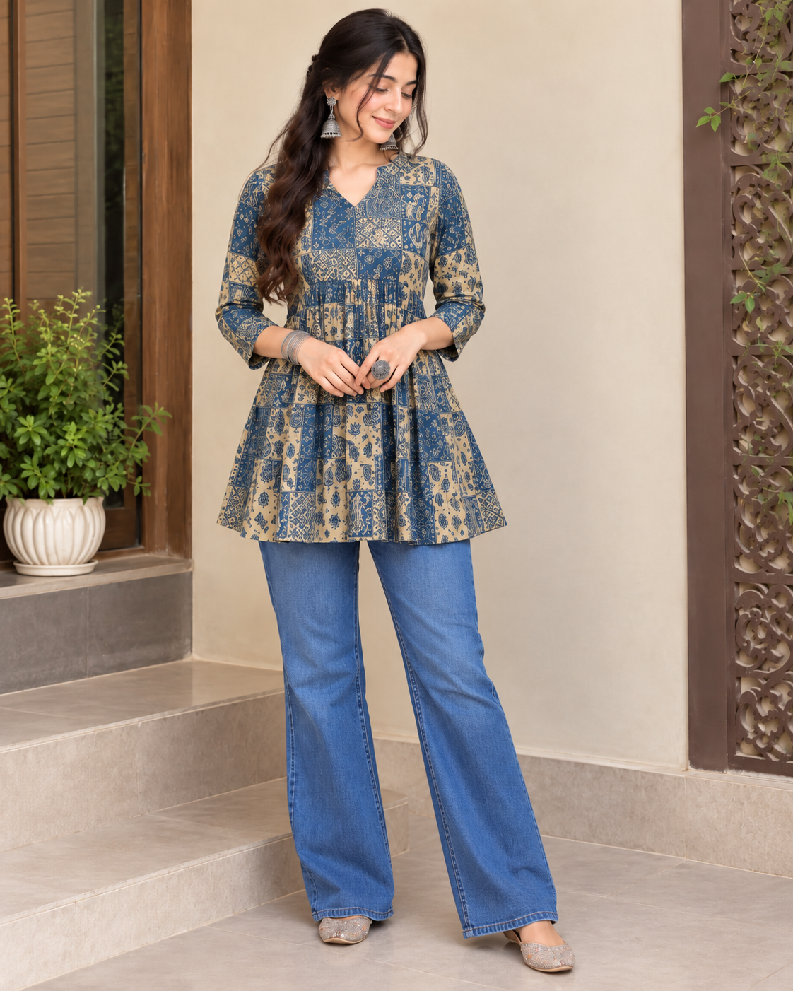 Lievva Aarvi Green 100% Cotton Kurti