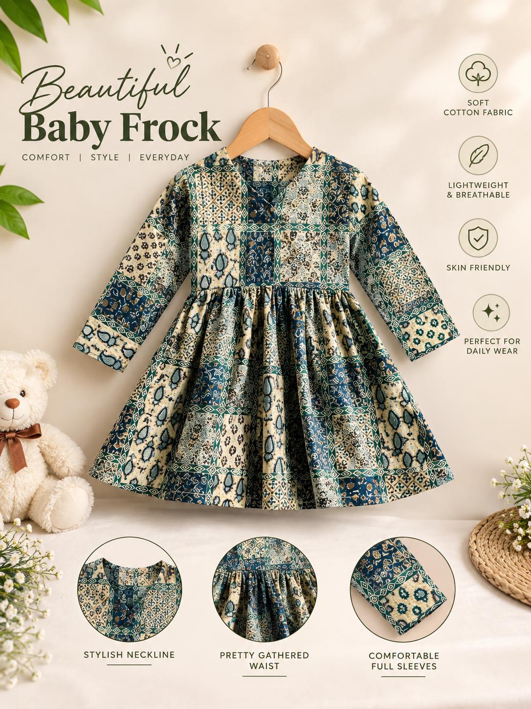 Lievva Aarvi Green 100% Cotton Kurti