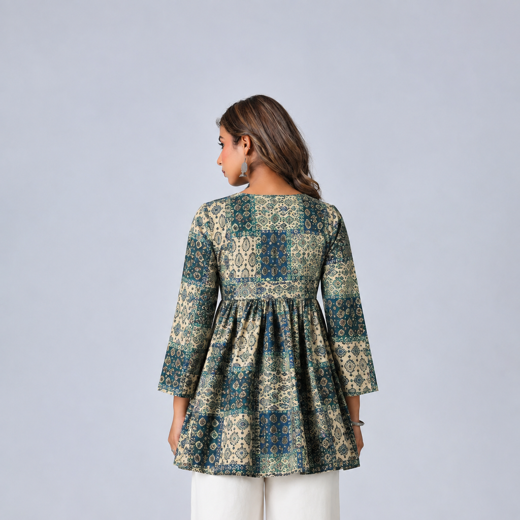 Lievva Aarvi Green 100% Cotton Kurti