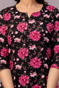Black Floral Kurti-015