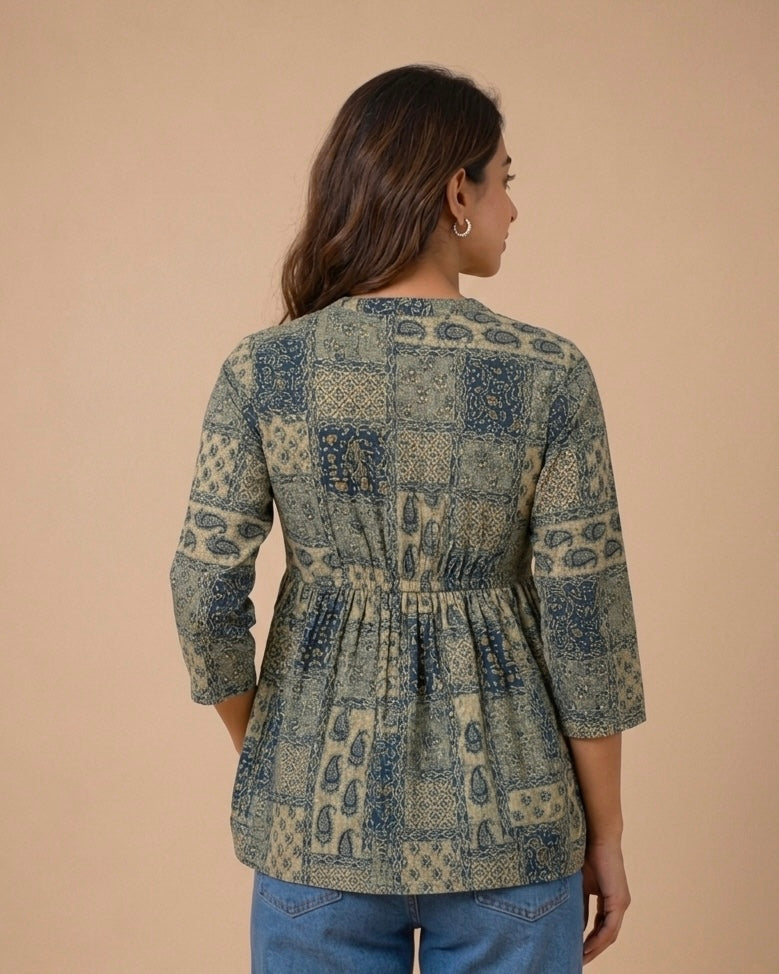 AGreen 100%cotton  kurti