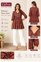 Lievva Aarvi Maroon 100% Cotton Kurti