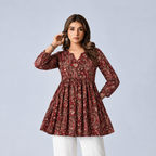 Lievva Aarvi Maroon 100% Cotton Kurti
