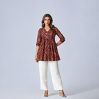 Lievva Aarvi Maroon 100% Cotton Kurti