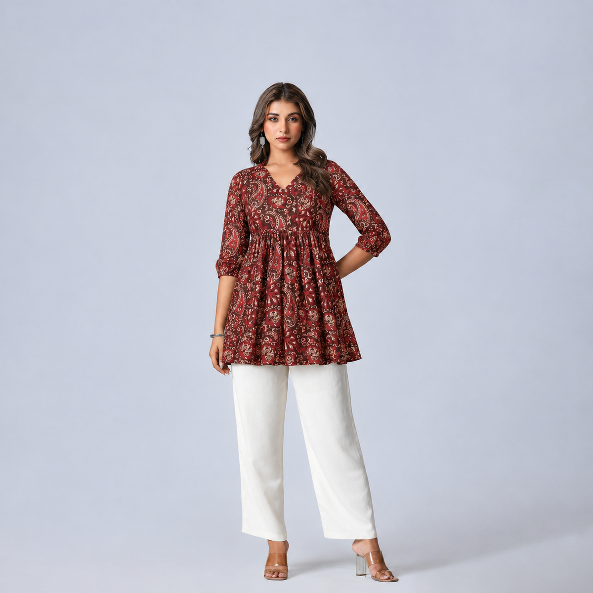 Lievva Aarvi Maroon 100% Cotton Kurti