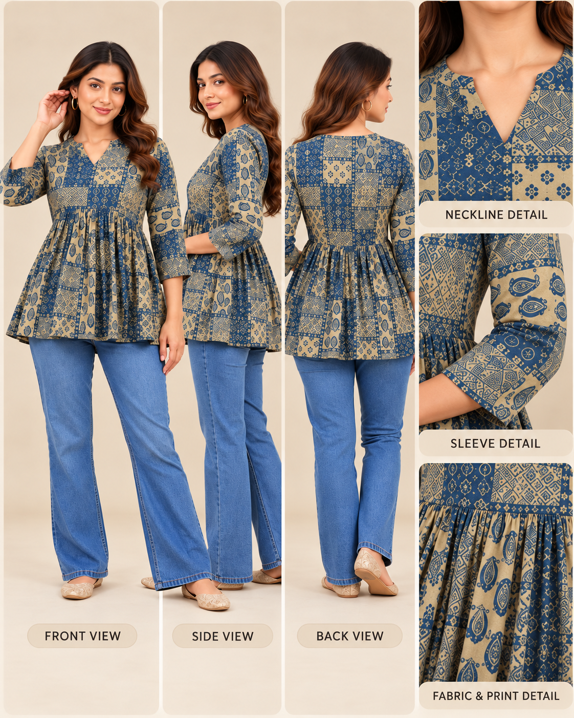 Lievva Aarvi Green 100% Cotton Kurti