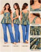Lievva Sleveless Peplum Kurti (green)